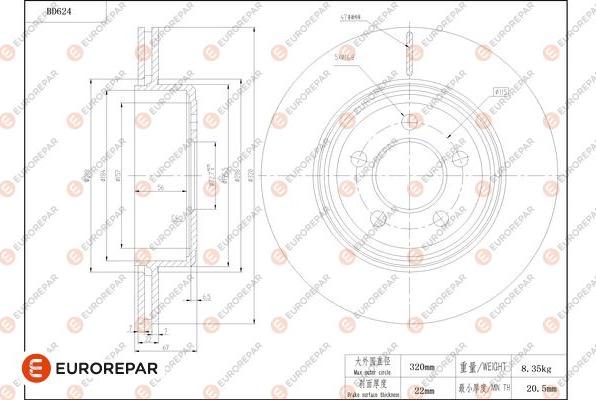 EUROREPAR 1684306680 - Kočioni disk www.molydon.hr