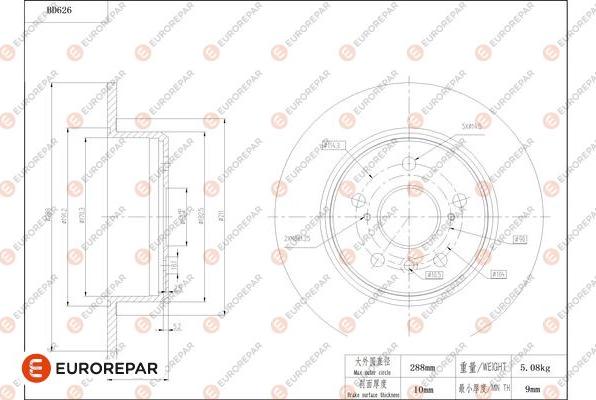 EUROREPAR 1684306880 - Kočioni disk www.molydon.hr