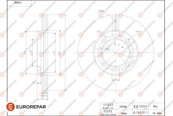 EUROREPAR 1684306380 - Kočioni disk www.molydon.hr