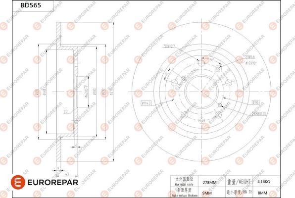 EUROREPAR 1684300780 - Kočioni disk www.molydon.hr