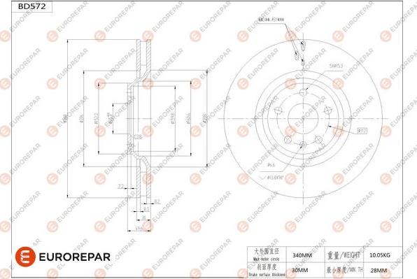 EUROREPAR 1684301480 - Kočioni disk www.molydon.hr