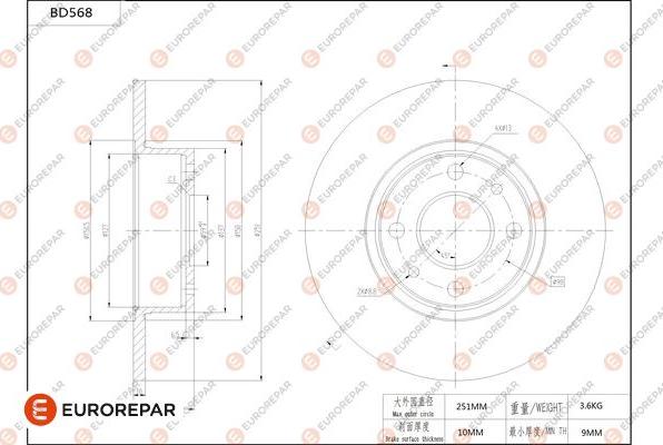 EUROREPAR 1684301080 - Kočioni disk www.molydon.hr