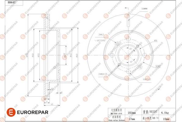 EUROREPAR 1684308980 - Kočioni disk www.molydon.hr