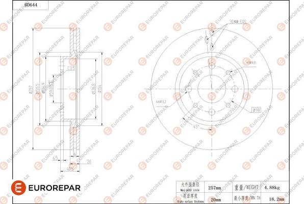 EUROREPAR 1684308680 - Kočioni disk www.molydon.hr