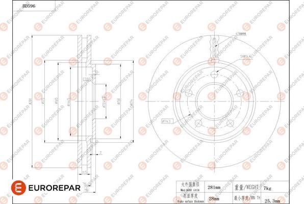 EUROREPAR 1684303880 - Kočioni disk www.molydon.hr