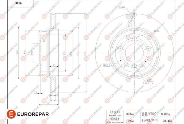 EUROREPAR 1684307480 - Kočioni disk www.molydon.hr