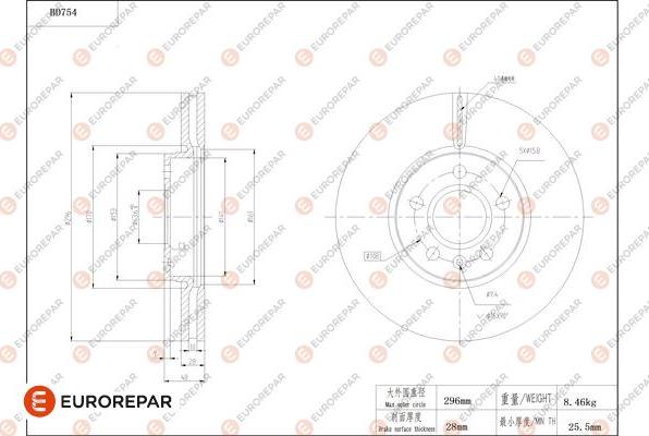 EUROREPAR 1684319680 - Kočioni disk www.molydon.hr