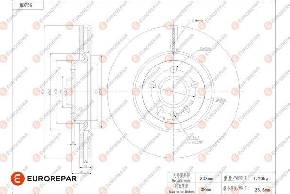 EUROREPAR 1684319880 - Kočioni disk www.molydon.hr