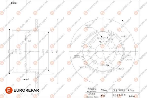 EUROREPAR 1684311680 - Kočioni disk www.molydon.hr