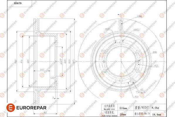 EUROREPAR 1684311280 - Kočioni disk www.molydon.hr