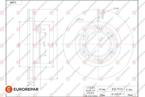 EUROREPAR 1684311780 - Kočioni disk www.molydon.hr