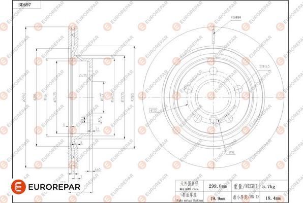 EUROREPAR 1684313980 - Kočioni disk www.molydon.hr