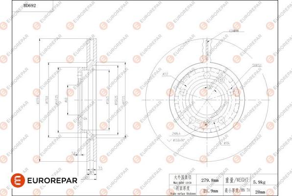 EUROREPAR 1684313480 - Kočioni disk www.molydon.hr