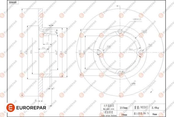 EUROREPAR 1684313080 - Kočioni disk www.molydon.hr