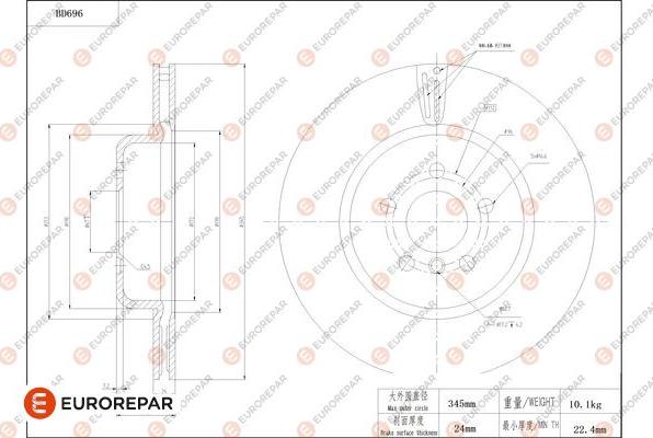 EUROREPAR 1684313880 - Kočioni disk www.molydon.hr