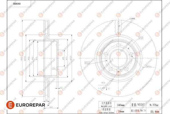 EUROREPAR 1684312280 - Kočioni disk www.molydon.hr