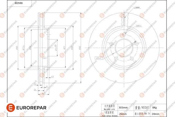 EUROREPAR 1684339080 - Kočioni disk www.molydon.hr