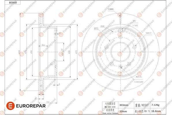 EUROREPAR 1684339280 - Kočioni disk www.molydon.hr