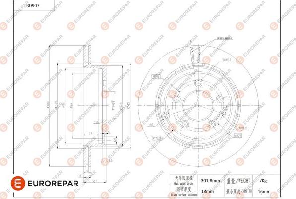 EUROREPAR 1684334980 - Kočioni disk www.molydon.hr