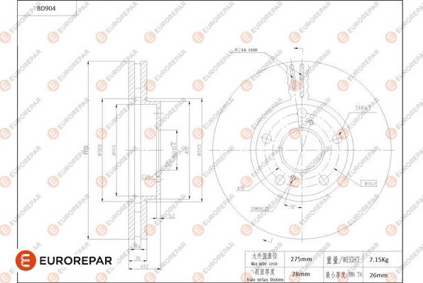 EUROREPAR 1684334680 - Kočioni disk www.molydon.hr