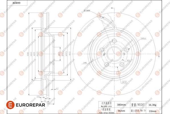 EUROREPAR 1684334180 - Kočioni disk www.molydon.hr