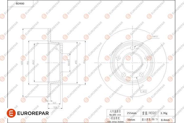 EUROREPAR 1684334280 - Kočioni disk www.molydon.hr