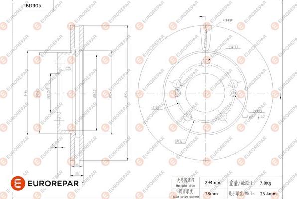 EUROREPAR 1684334780 - Kočioni disk www.molydon.hr