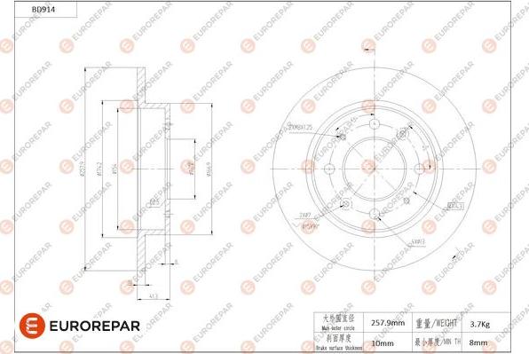 EUROREPAR 1684335680 - Kočioni disk www.molydon.hr