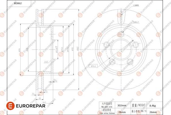 EUROREPAR 1684330480 - Kočioni disk www.molydon.hr