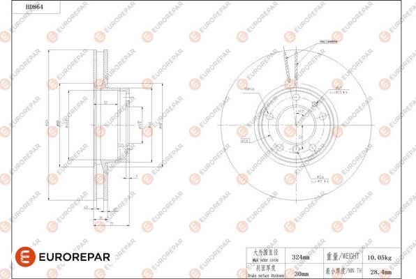 EUROREPAR 1684330680 - Kočioni disk www.molydon.hr