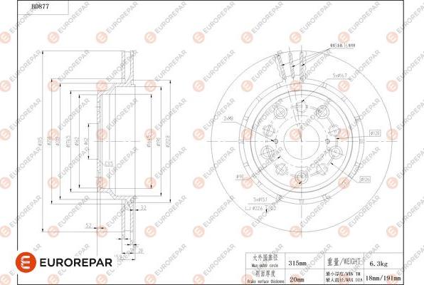 EUROREPAR 1684331980 - Kočioni disk www.molydon.hr