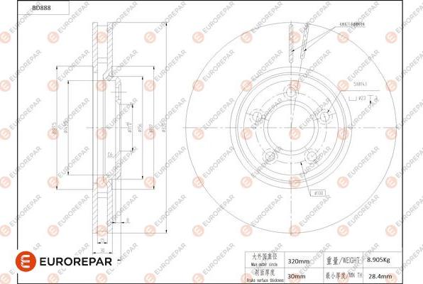 EUROREPAR 1684333080 - Kočioni disk www.molydon.hr