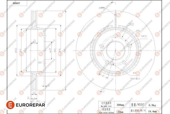 EUROREPAR 1684332980 - Kočioni disk www.molydon.hr