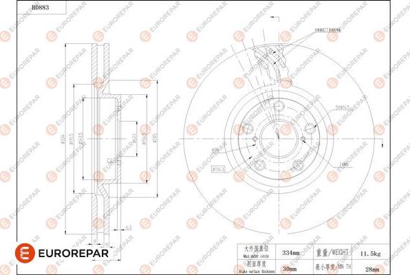 EUROREPAR 1684332580 - Kočioni disk www.molydon.hr