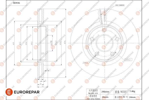 EUROREPAR 1684337880 - Kočioni disk www.molydon.hr