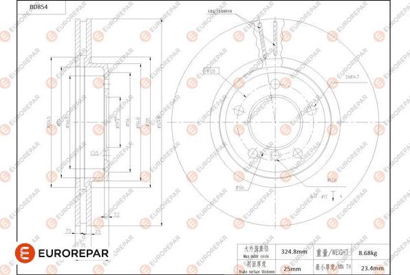 EUROREPAR 1684329680 - Kočioni disk www.molydon.hr