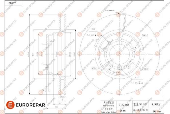 EUROREPAR 1684324980 - Kočioni disk www.molydon.hr