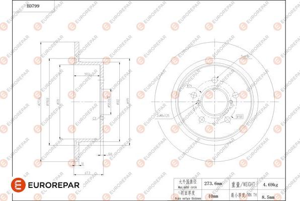 EUROREPAR 1684324180 - Kočioni disk www.molydon.hr