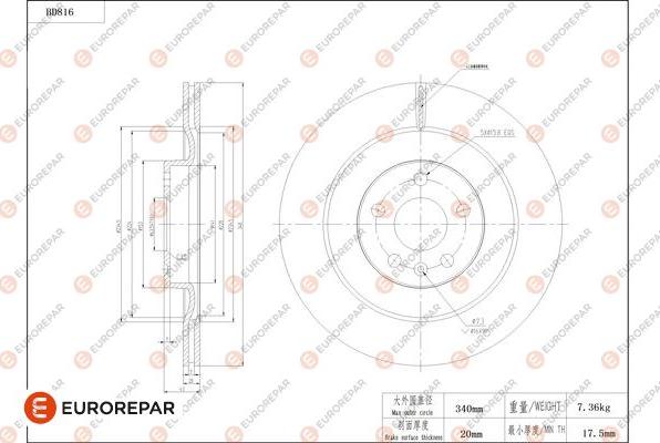 EUROREPAR 1684325880 - Kočioni disk www.molydon.hr