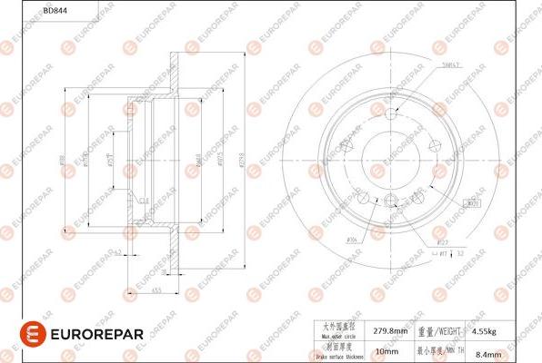 EUROREPAR 1684328680 - Kočioni disk www.molydon.hr