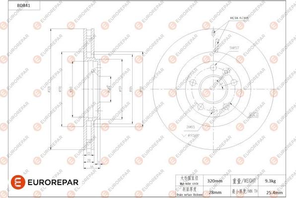 EUROREPAR 1684328380 - Kočioni disk www.molydon.hr