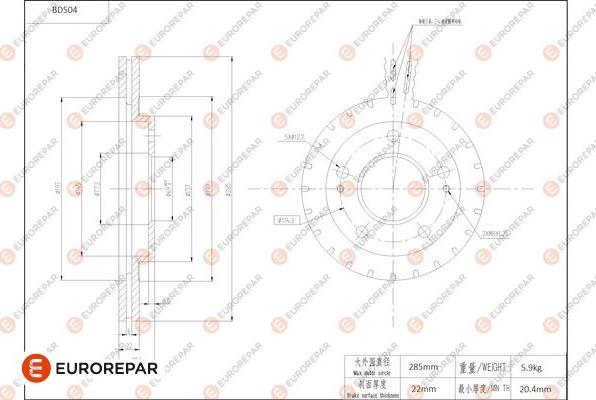 EUROREPAR 1684294680 - Kočioni disk www.molydon.hr