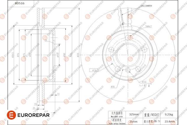 EUROREPAR 1684295880 - Kočioni disk www.molydon.hr