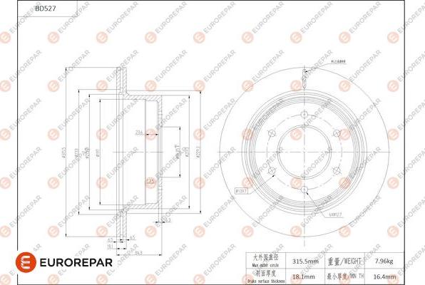 EUROREPAR 1684296980 - Kočioni disk www.molydon.hr