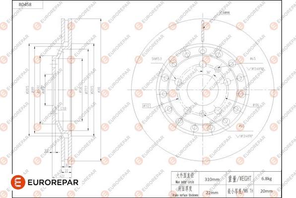 EUROREPAR 1684290080 - Kočioni disk www.molydon.hr