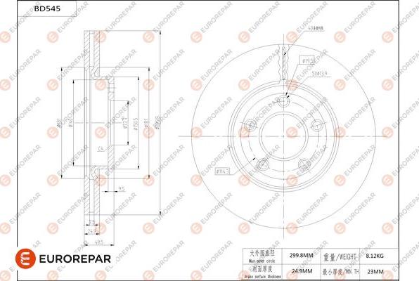 EUROREPAR 1684298780 - Kočioni disk www.molydon.hr