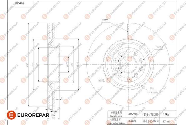 EUROREPAR 1684293480 - Kočioni disk www.molydon.hr