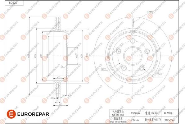 EUROREPAR 1684297180 - Kočioni disk www.molydon.hr