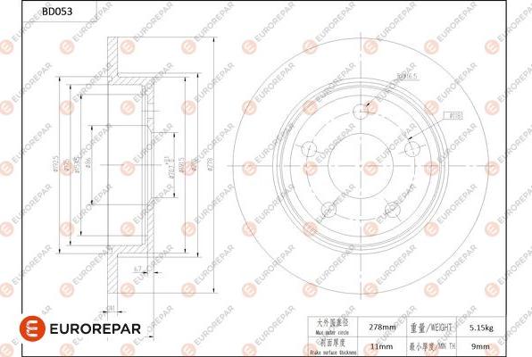 EUROREPAR 1684249580 - Kočioni disk www.molydon.hr