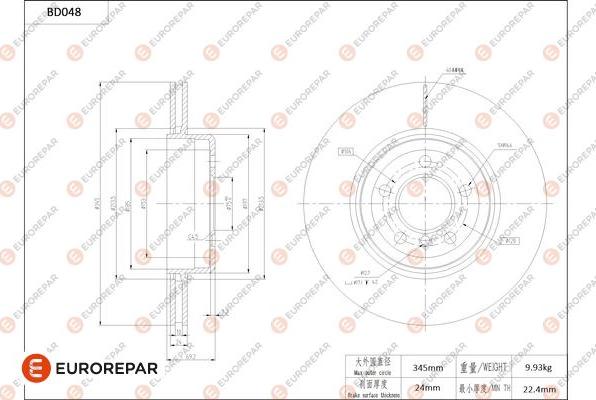 EUROREPAR 1684249080 - Kočioni disk www.molydon.hr